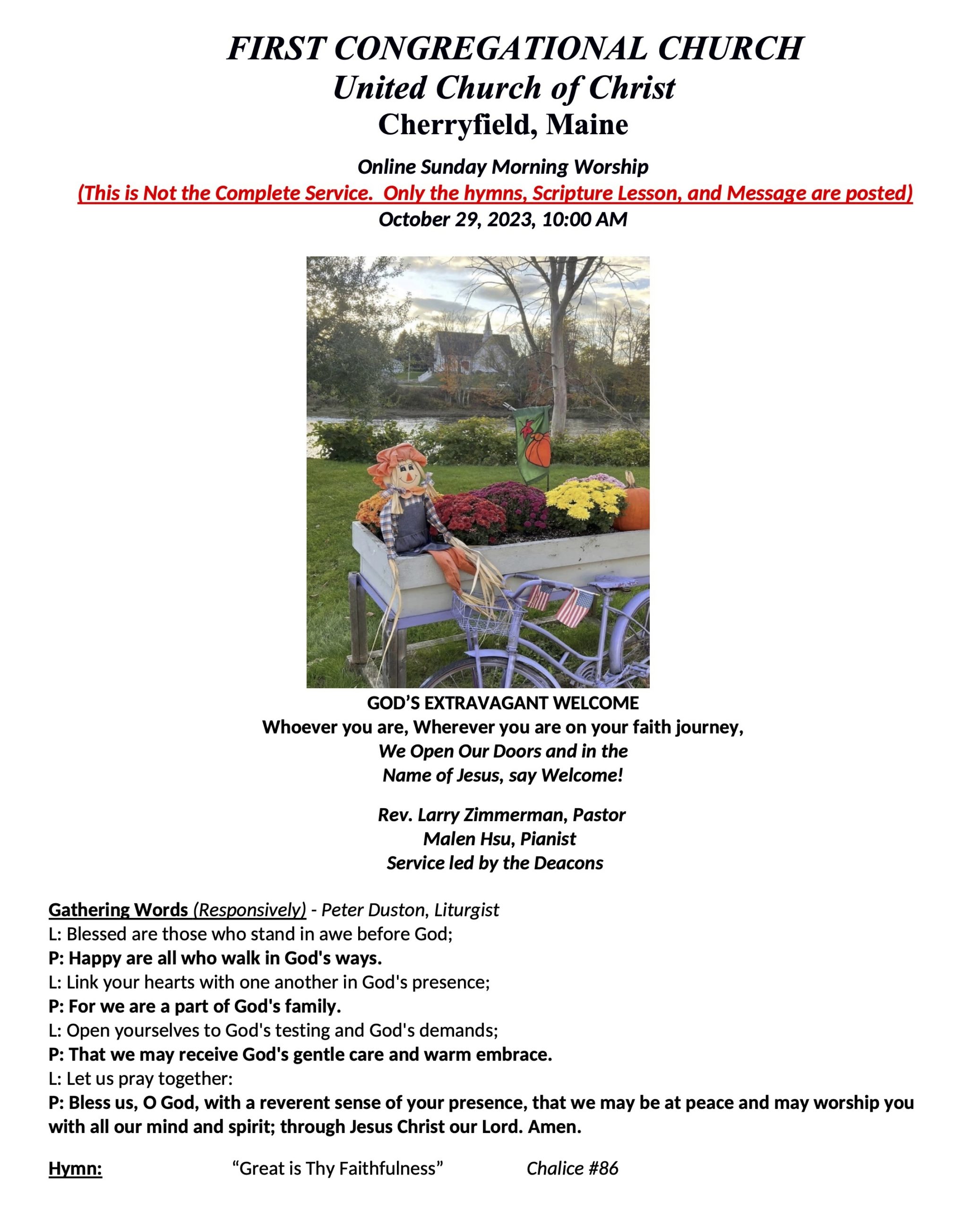 Sunday Morning Worship - October 1, 2023